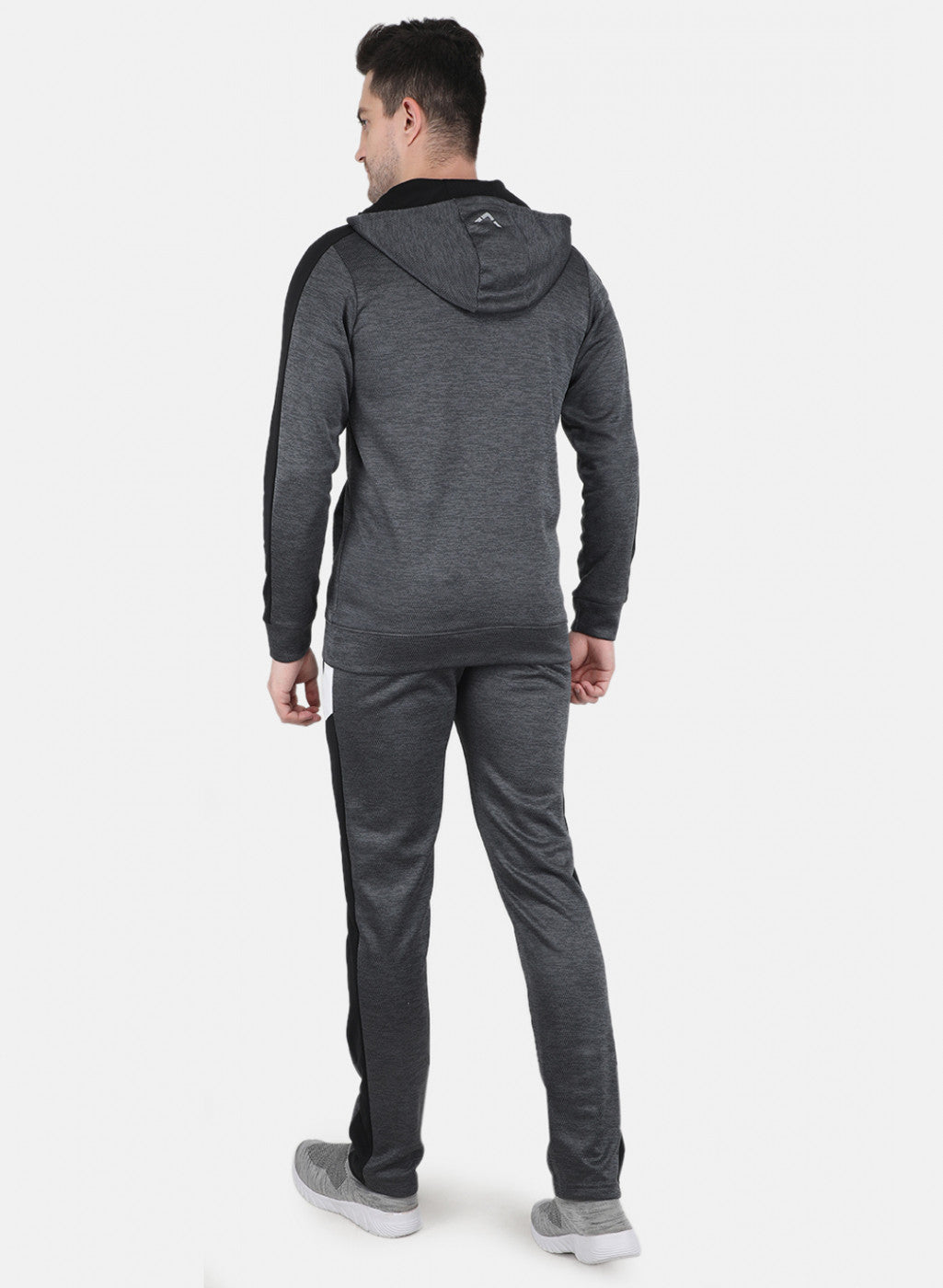 Men Grey Self Design Tracksuit