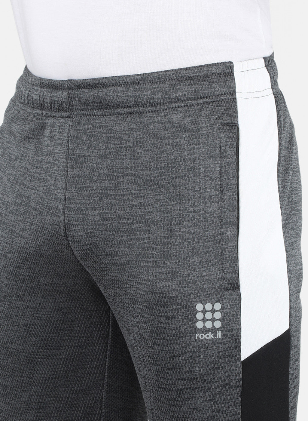 Men Grey Self Design Tracksuit