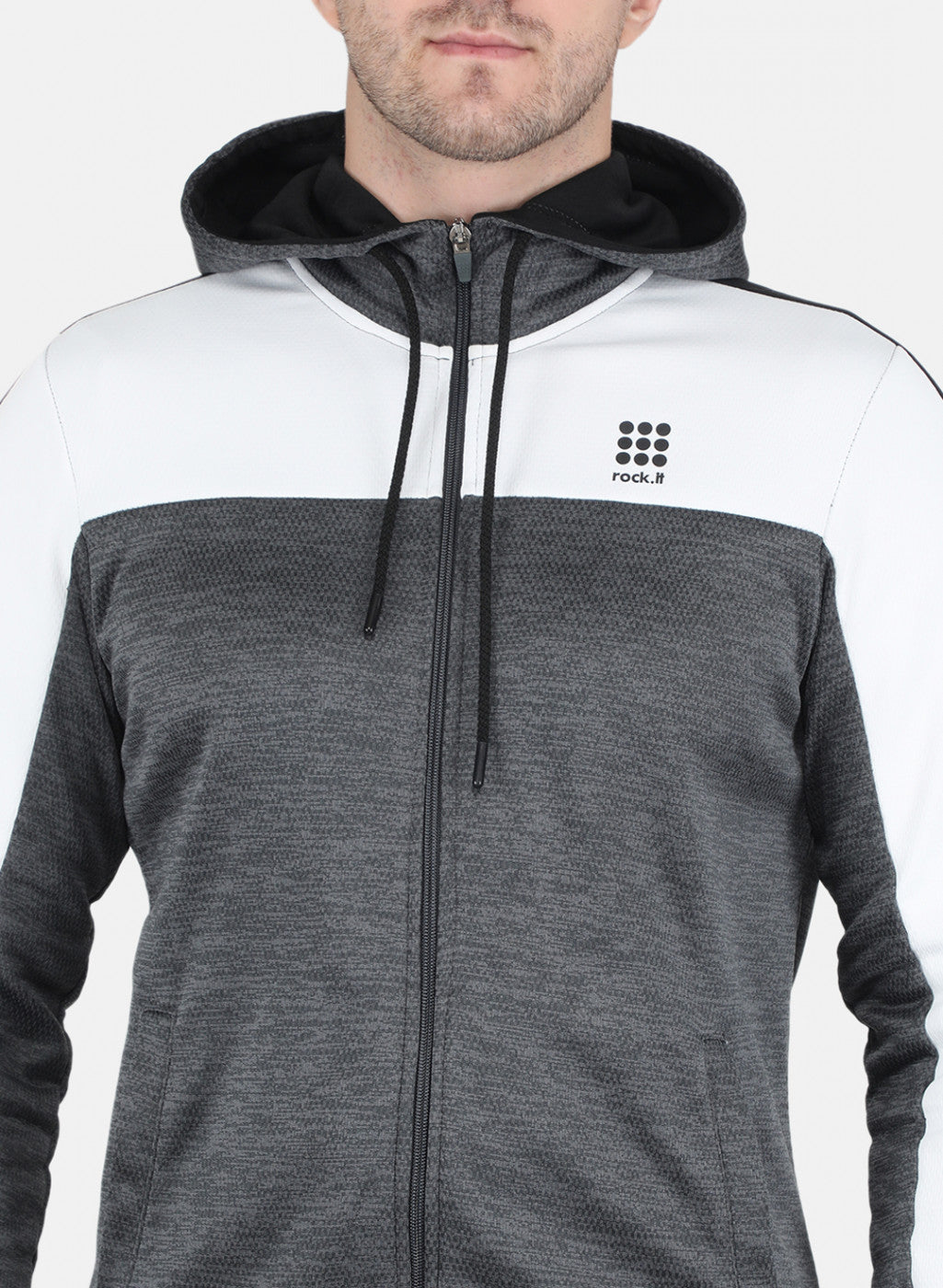 Men Grey Self Design Tracksuit