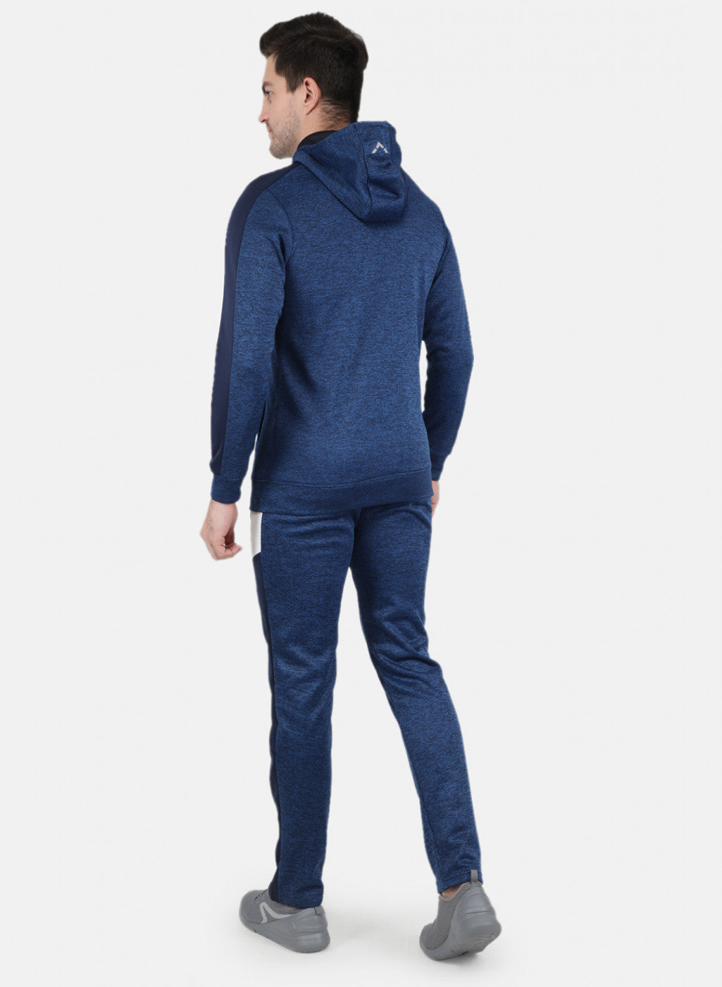 Men Blue Self Design Tracksuit