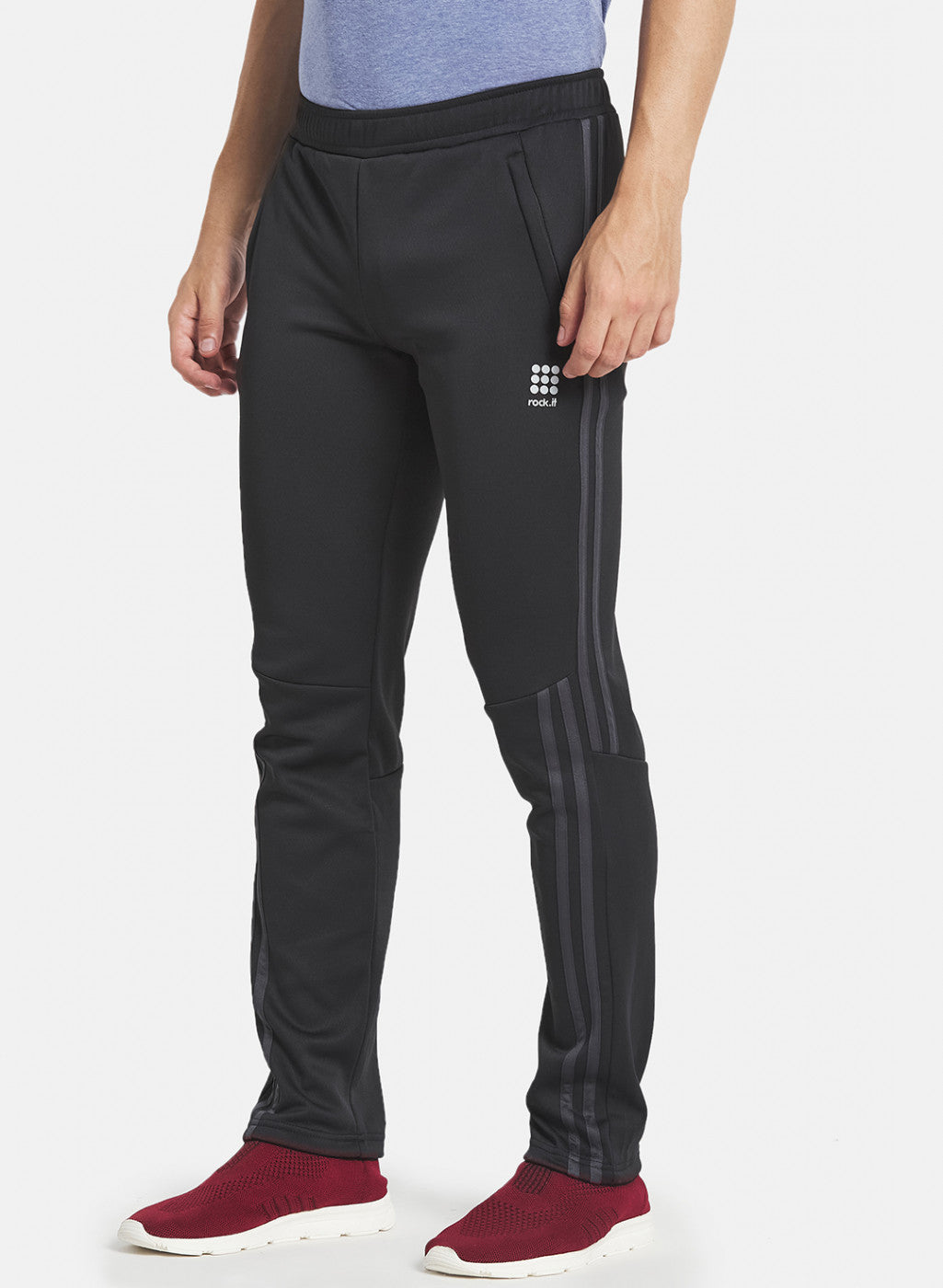 Rock.it Men Black Solid Trackpant