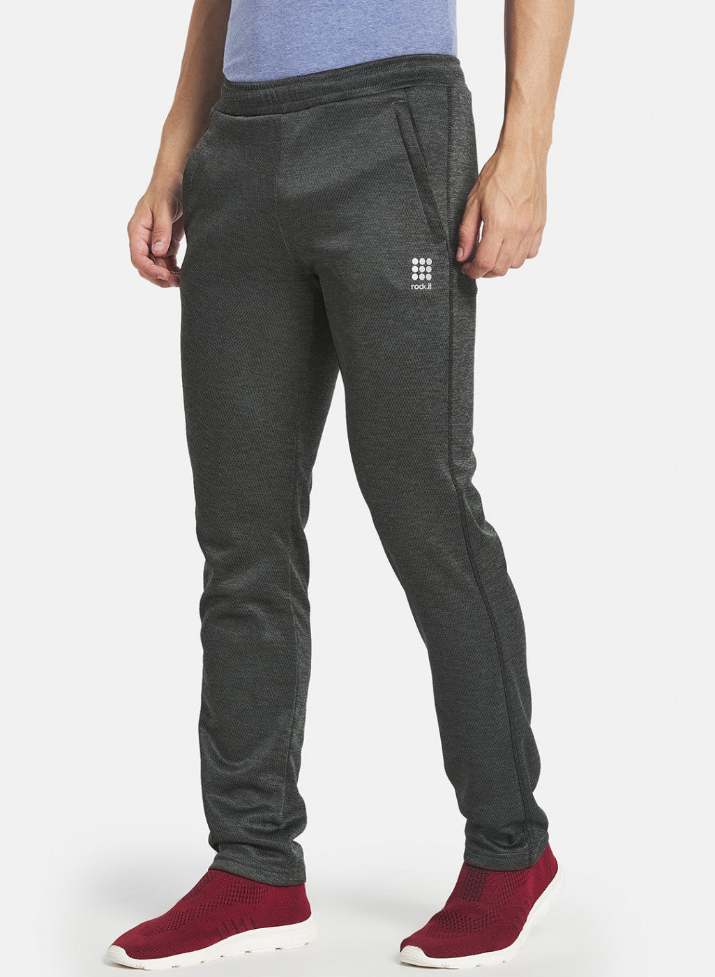 Men Olive Self Design Trackpant