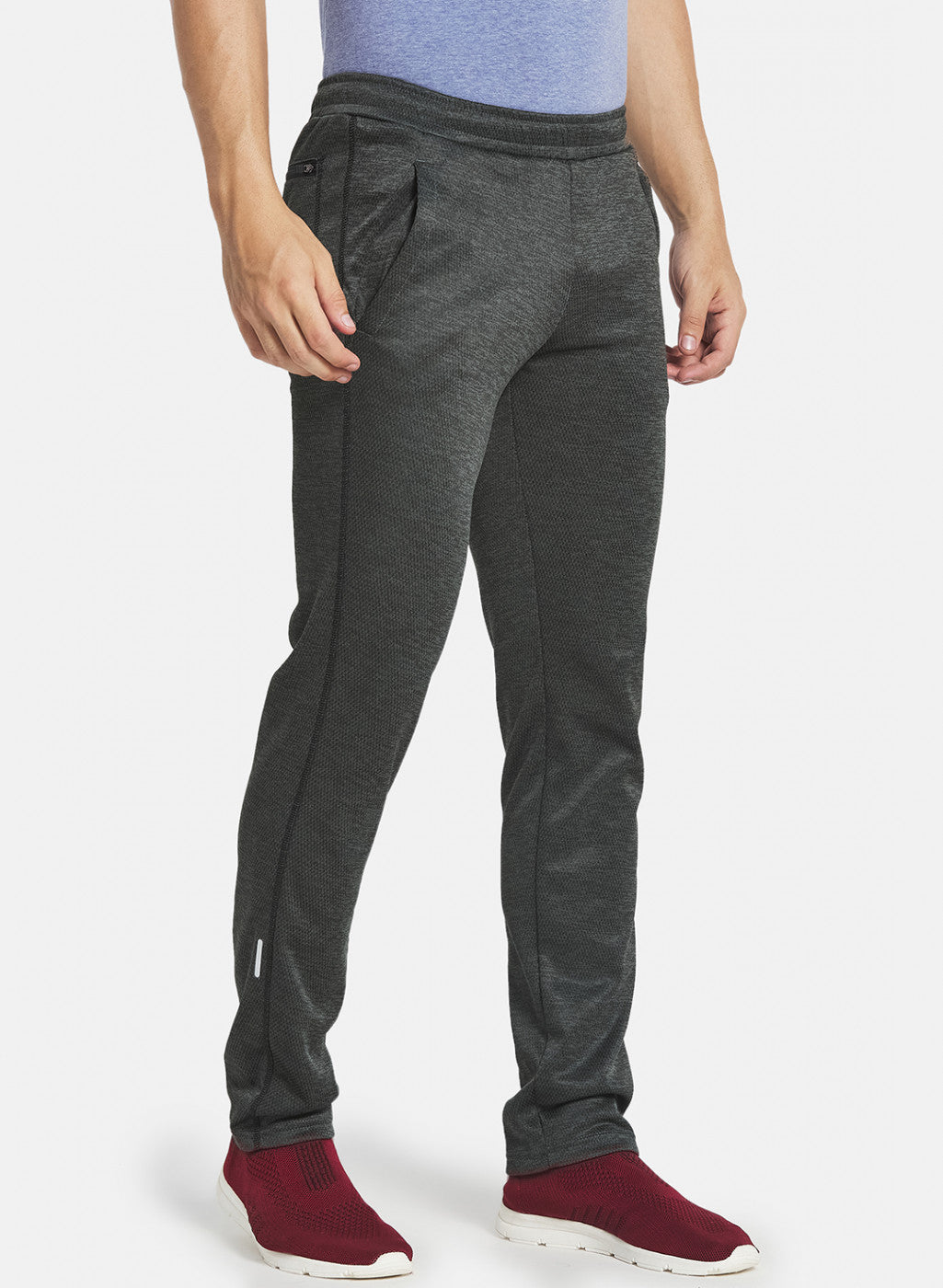 Men Olive Self Design Trackpant