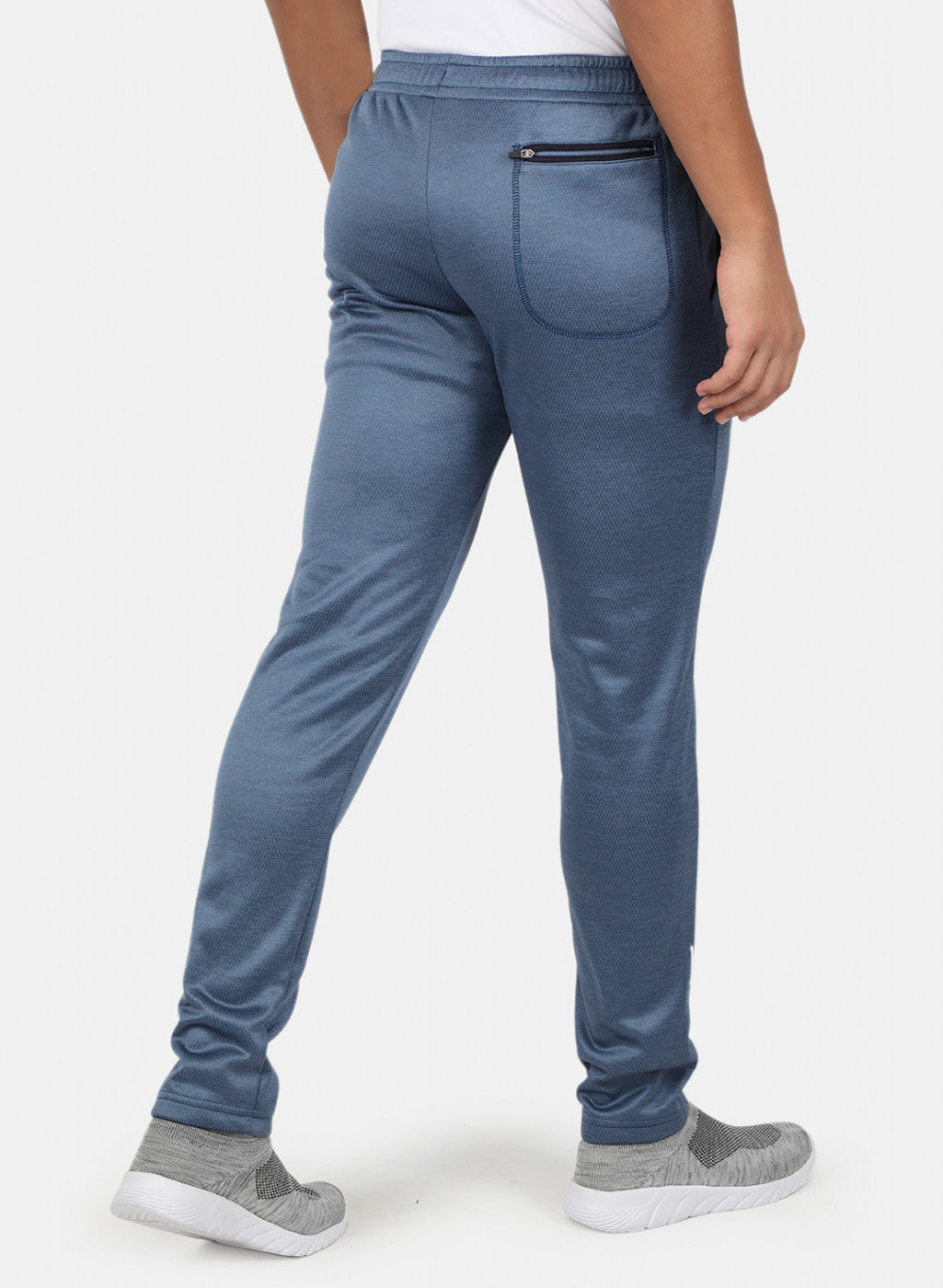 Men Blue Self Design Trackpant
