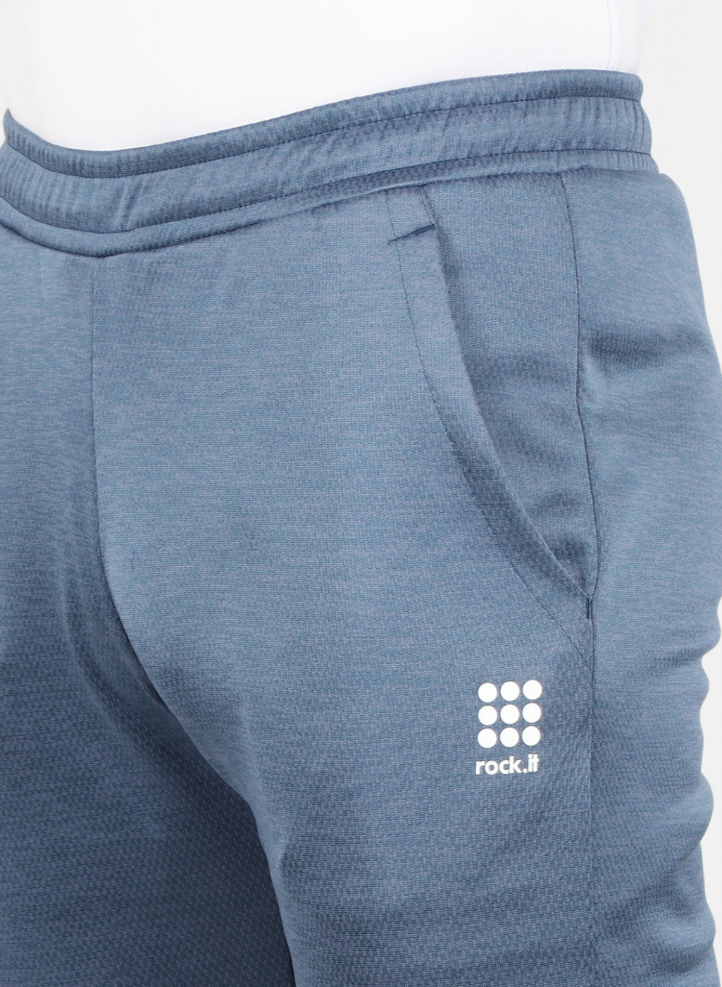 Men Blue Self Design Trackpant