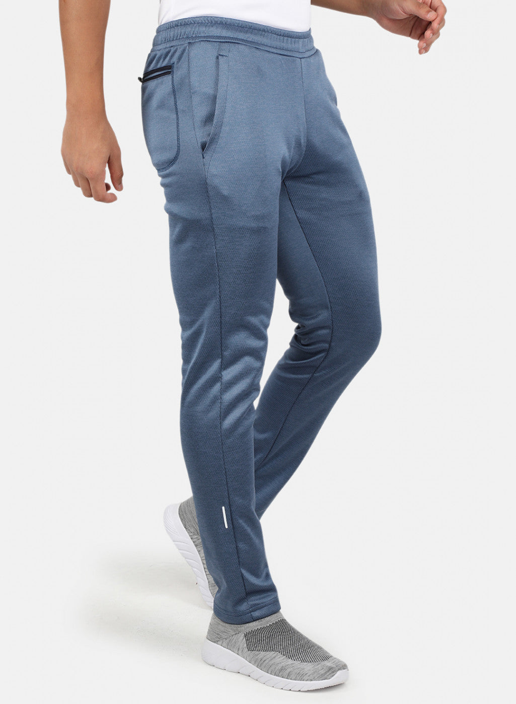 Men Blue Self Design Trackpant