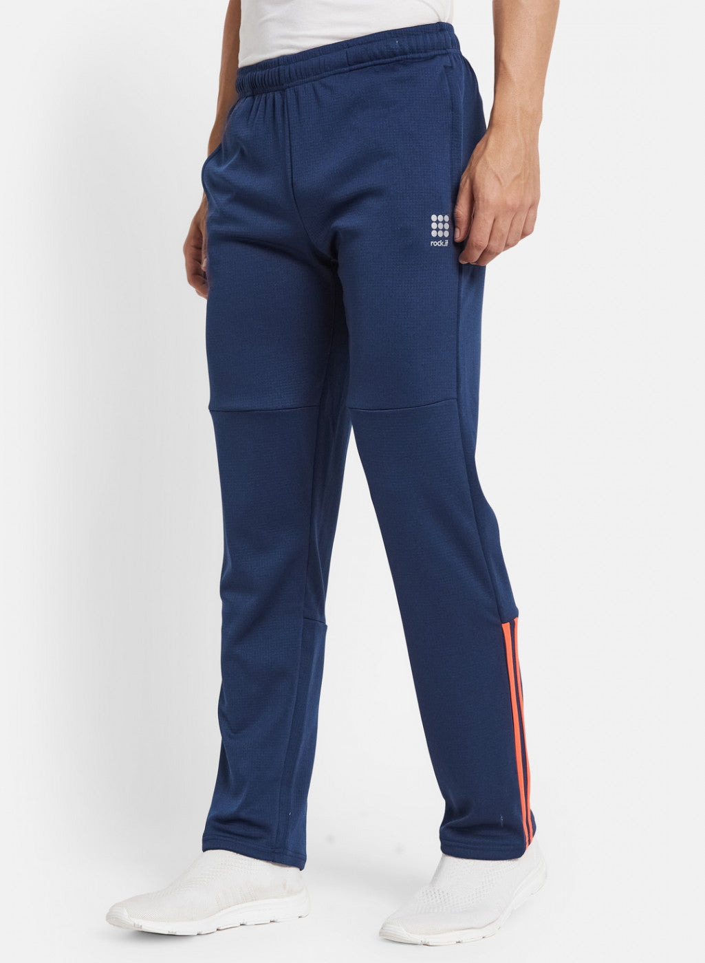 Men NAvy Blue Solid Trackpant