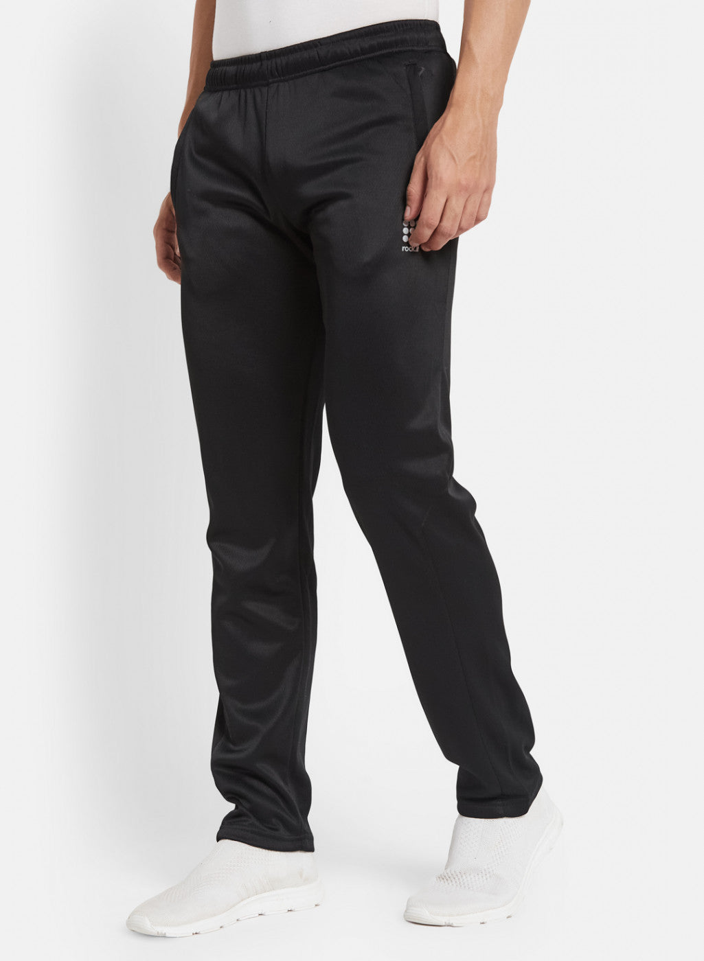 Men Black Solid Trackpant
