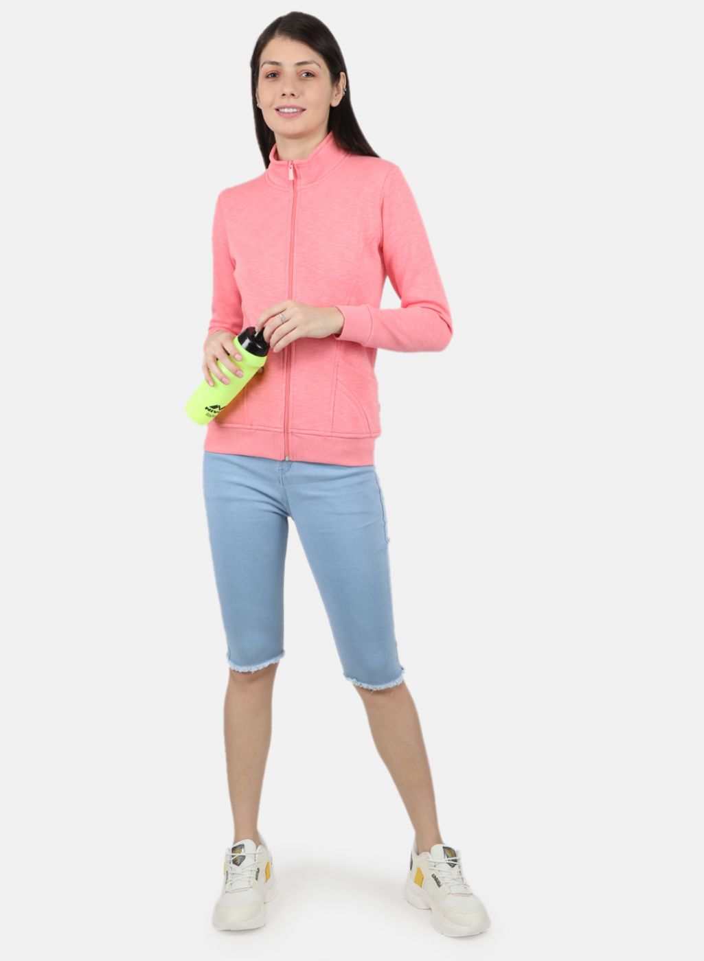 Women Pink Solid Sweatshirt