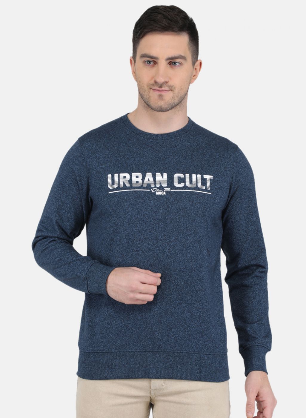 Men Blue Solid Sweatshirt