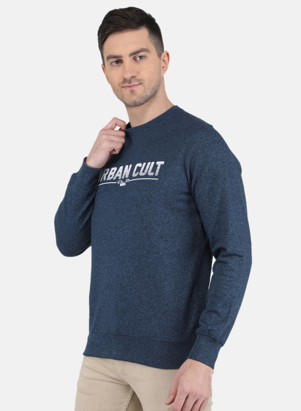 Men Blue Solid Sweatshirt
