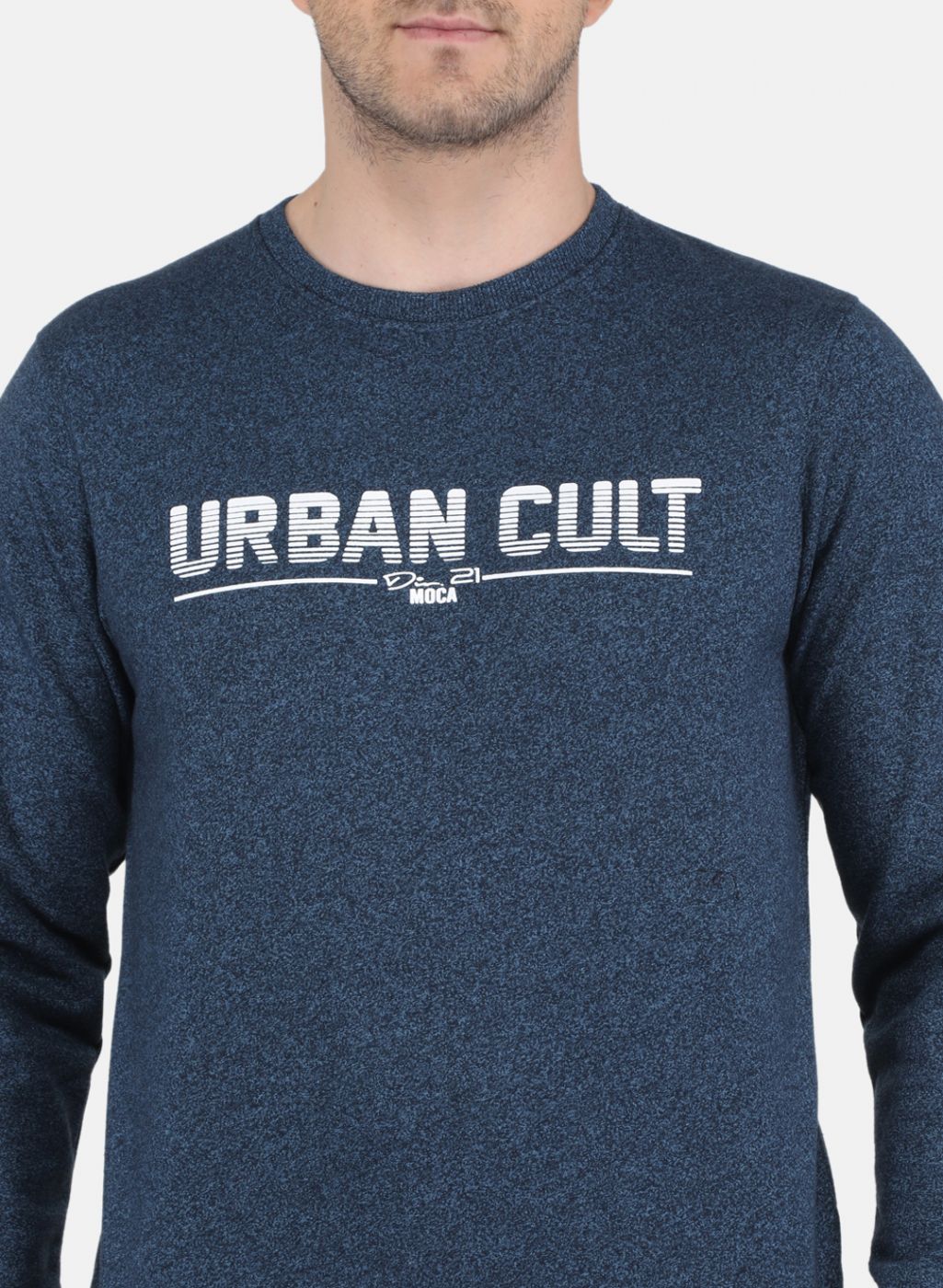 Men Blue Solid Sweatshirt