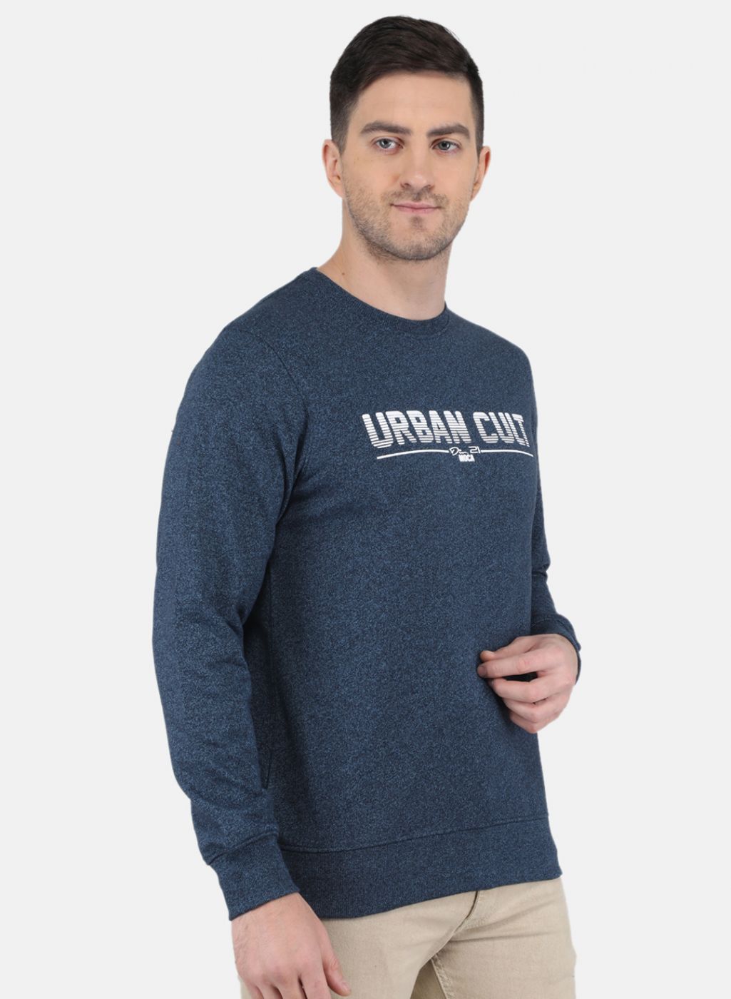Men Blue Solid Sweatshirt