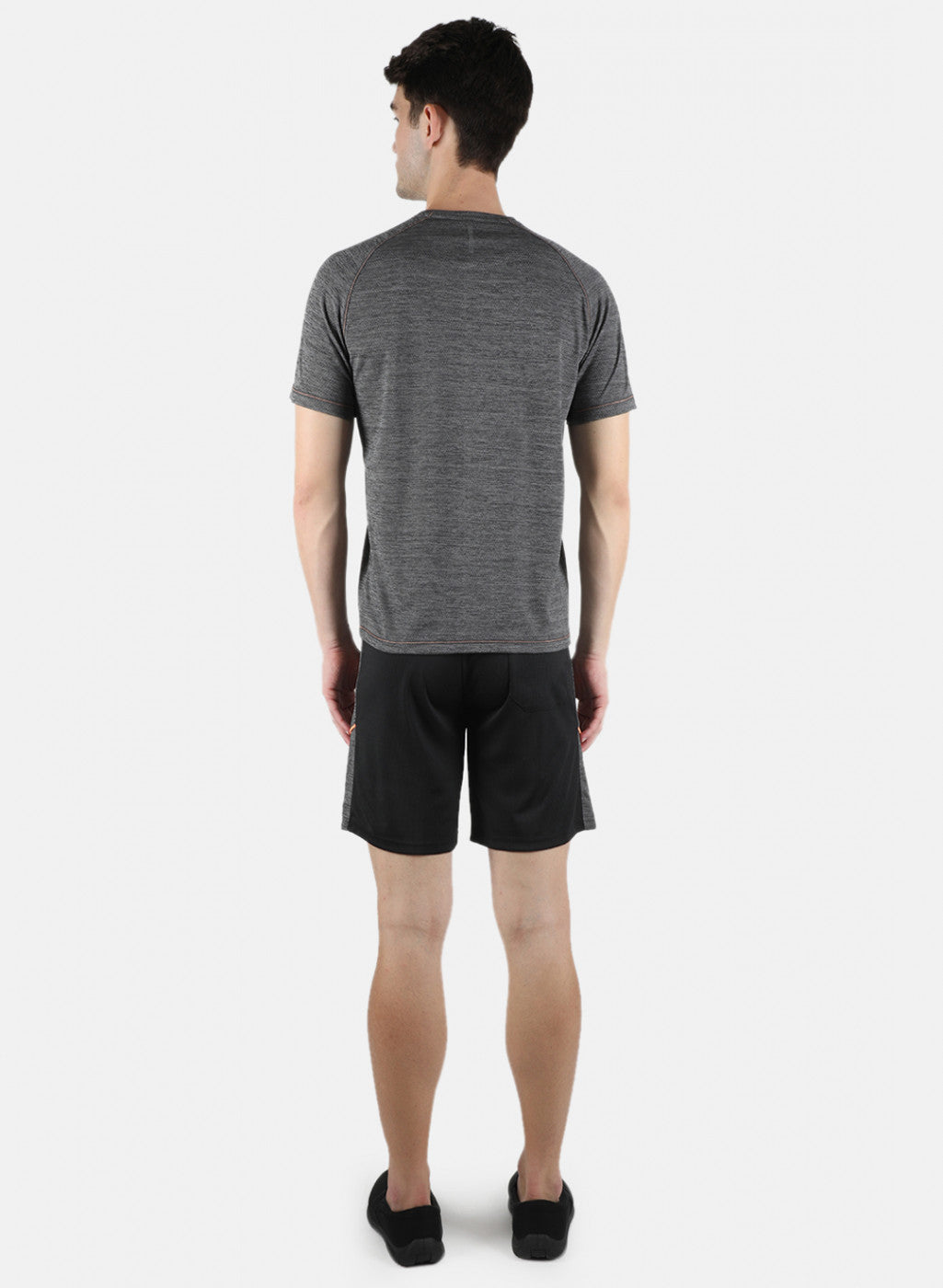 Men Black Self Design Bermuda Set
