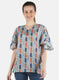 Women Blue Printed Top