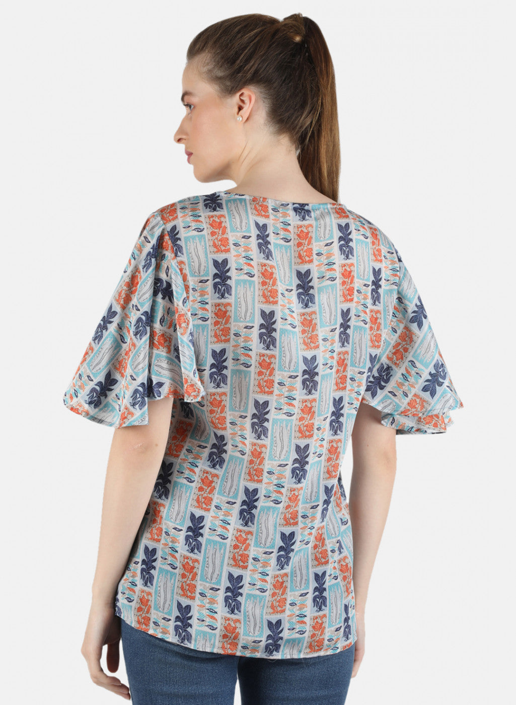 Women Blue Printed Top