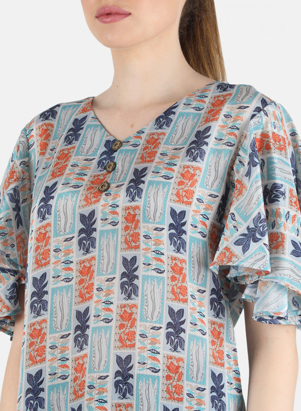 Women Blue Printed Top
