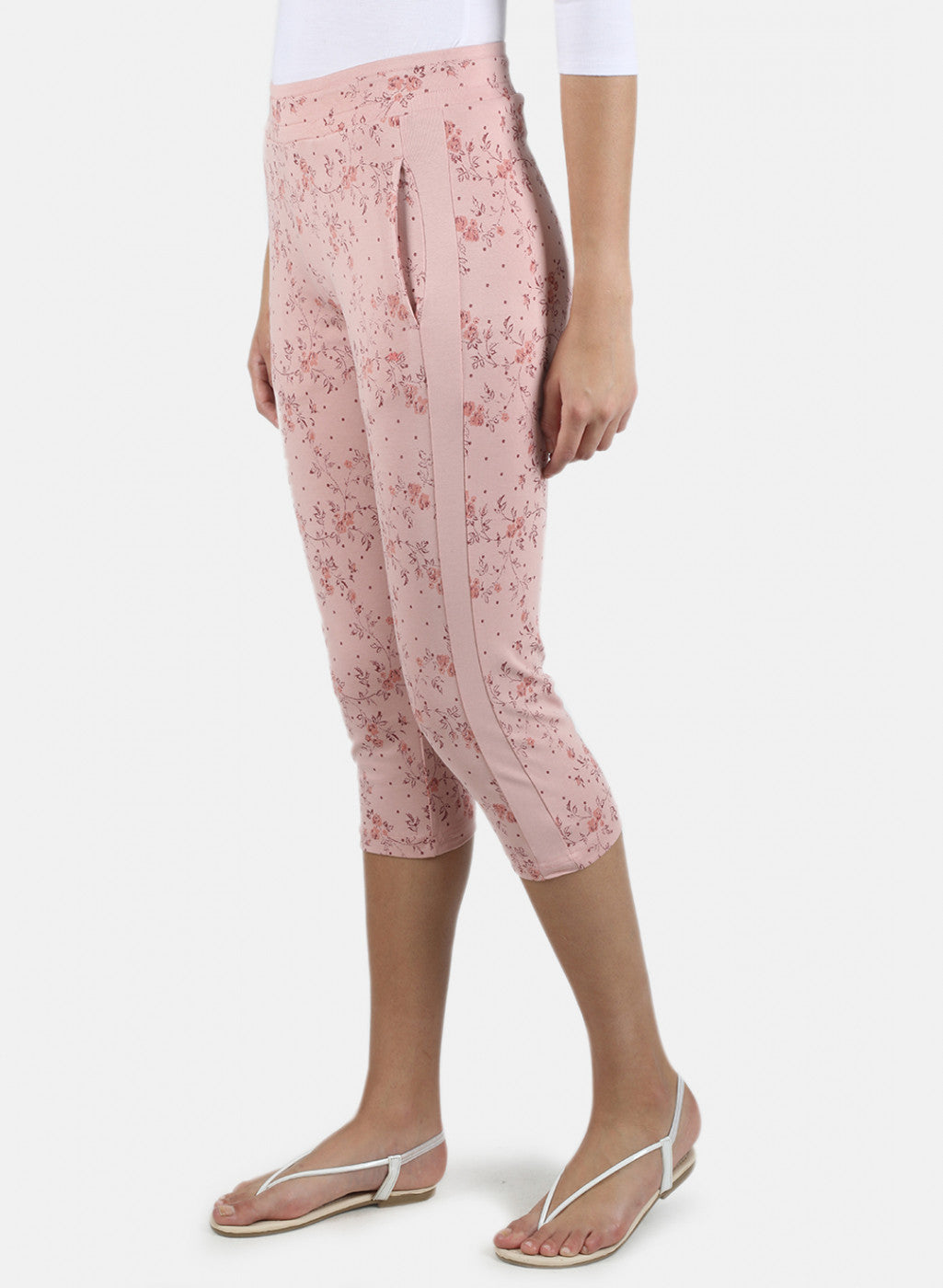 Women Pink Printed Capri