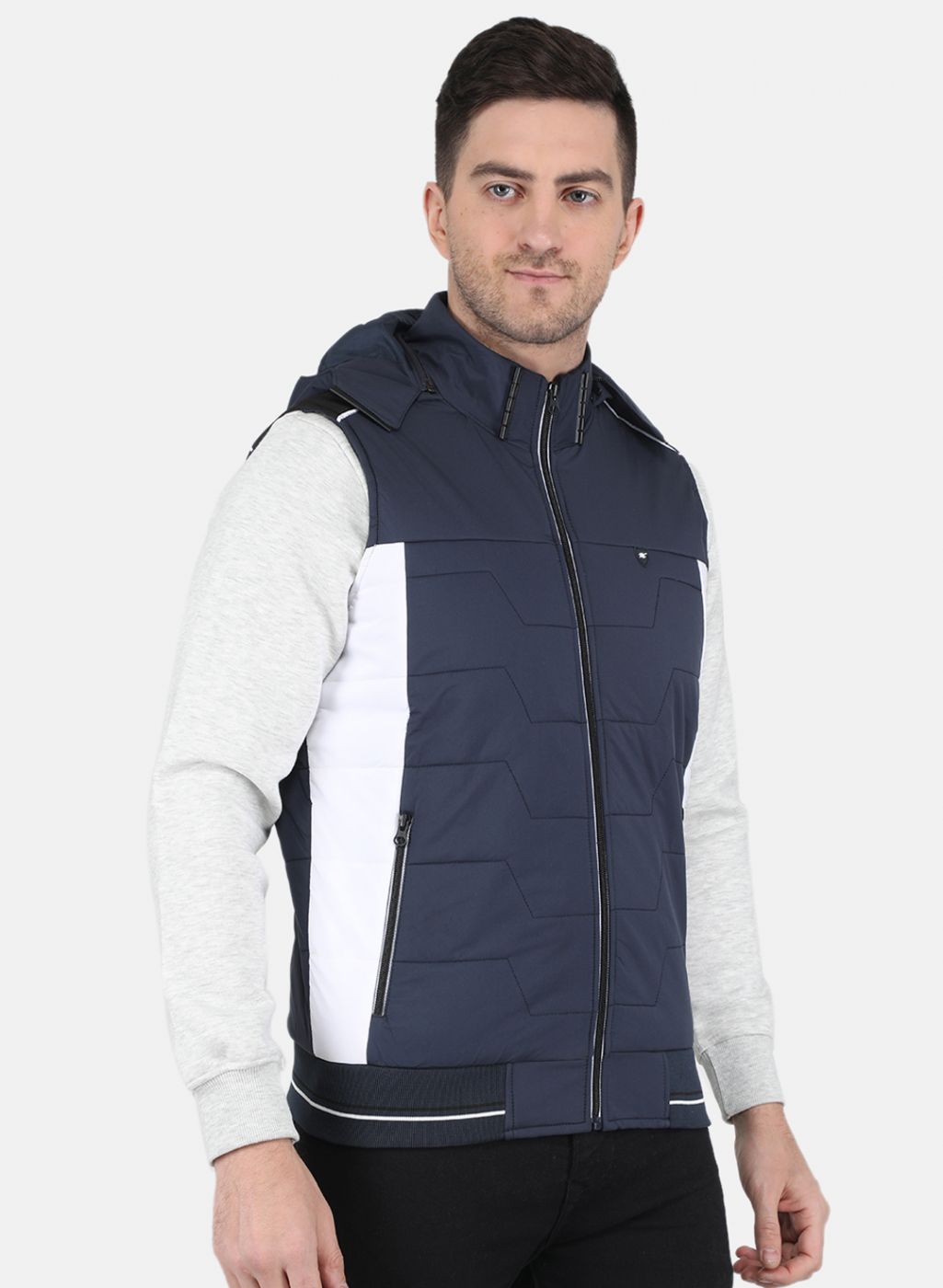 Men NAvy Blue Solid Jacket