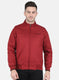 Men Maroon Solid Jacket