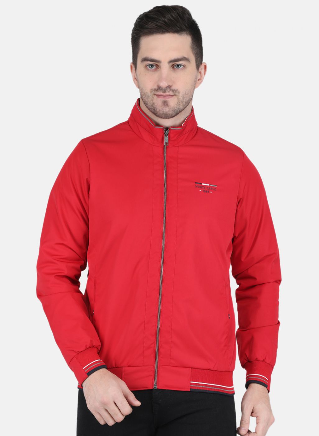 Men Red Solid Jacket