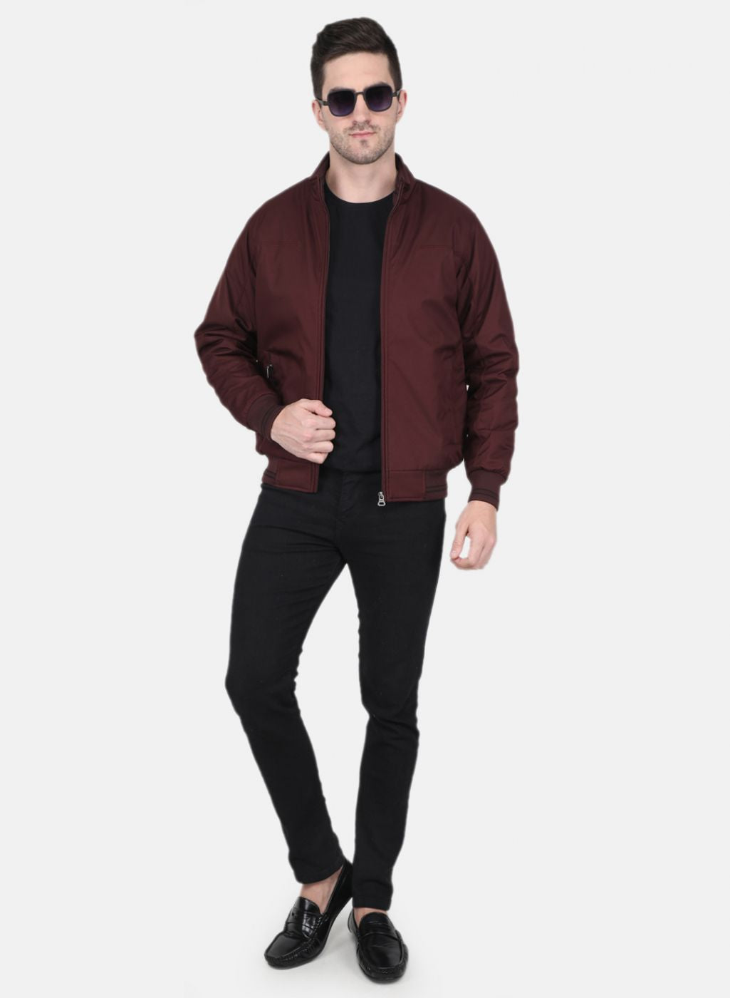 Men Brown Solid Jacket