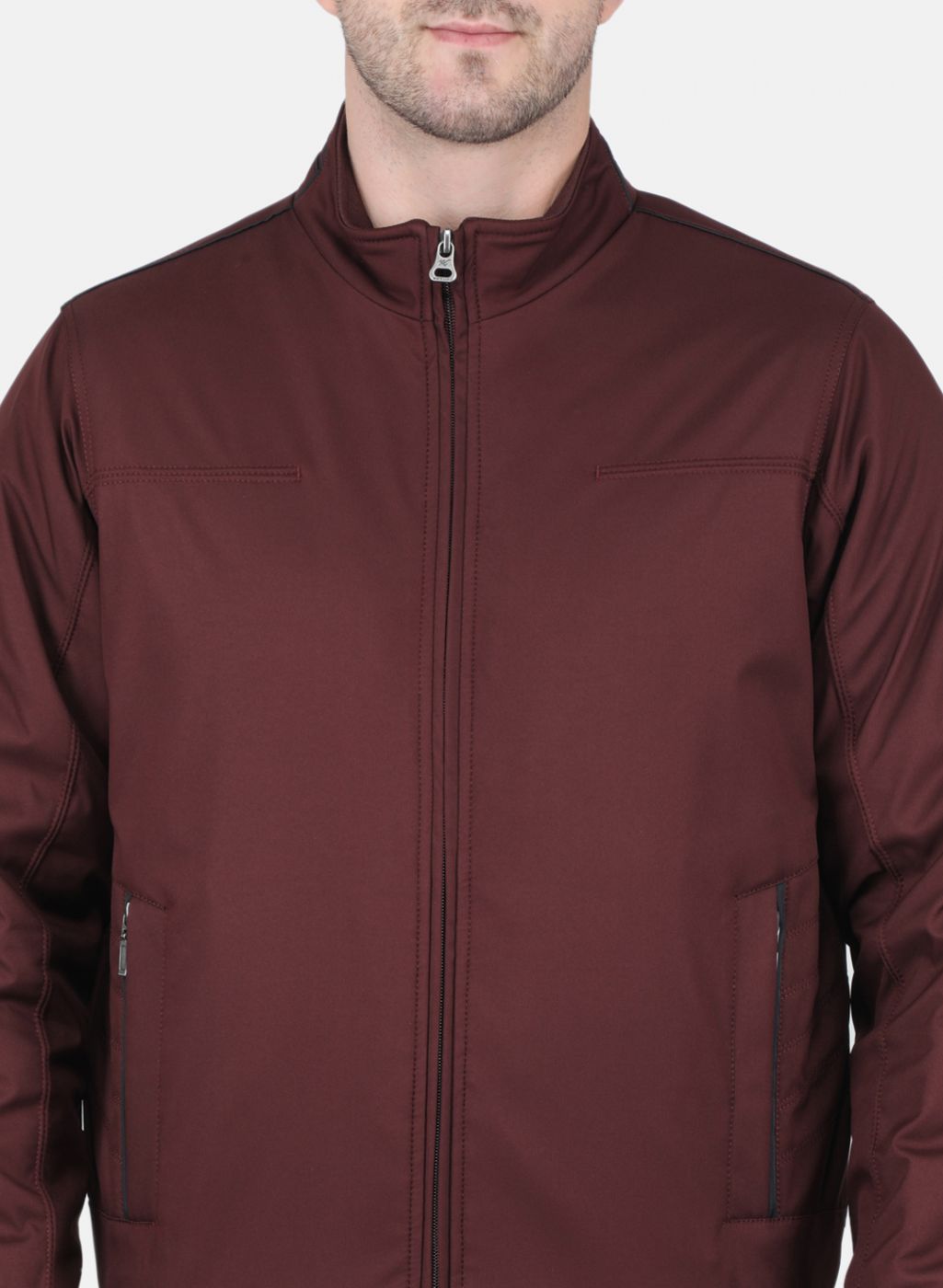 Men Brown Solid Jacket