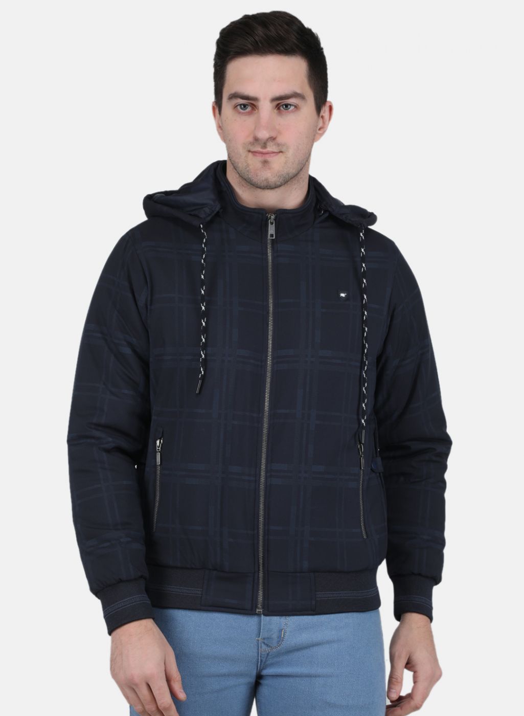 Men NAvy Blue Check Jacket