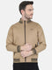 Men Khaki Solid Jacket