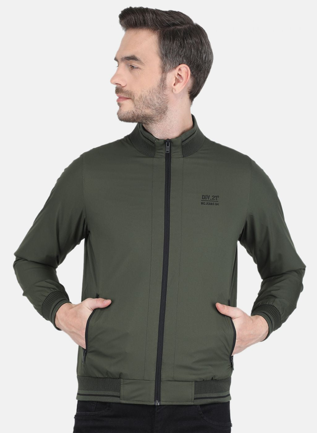 Men Green Solid Jacket