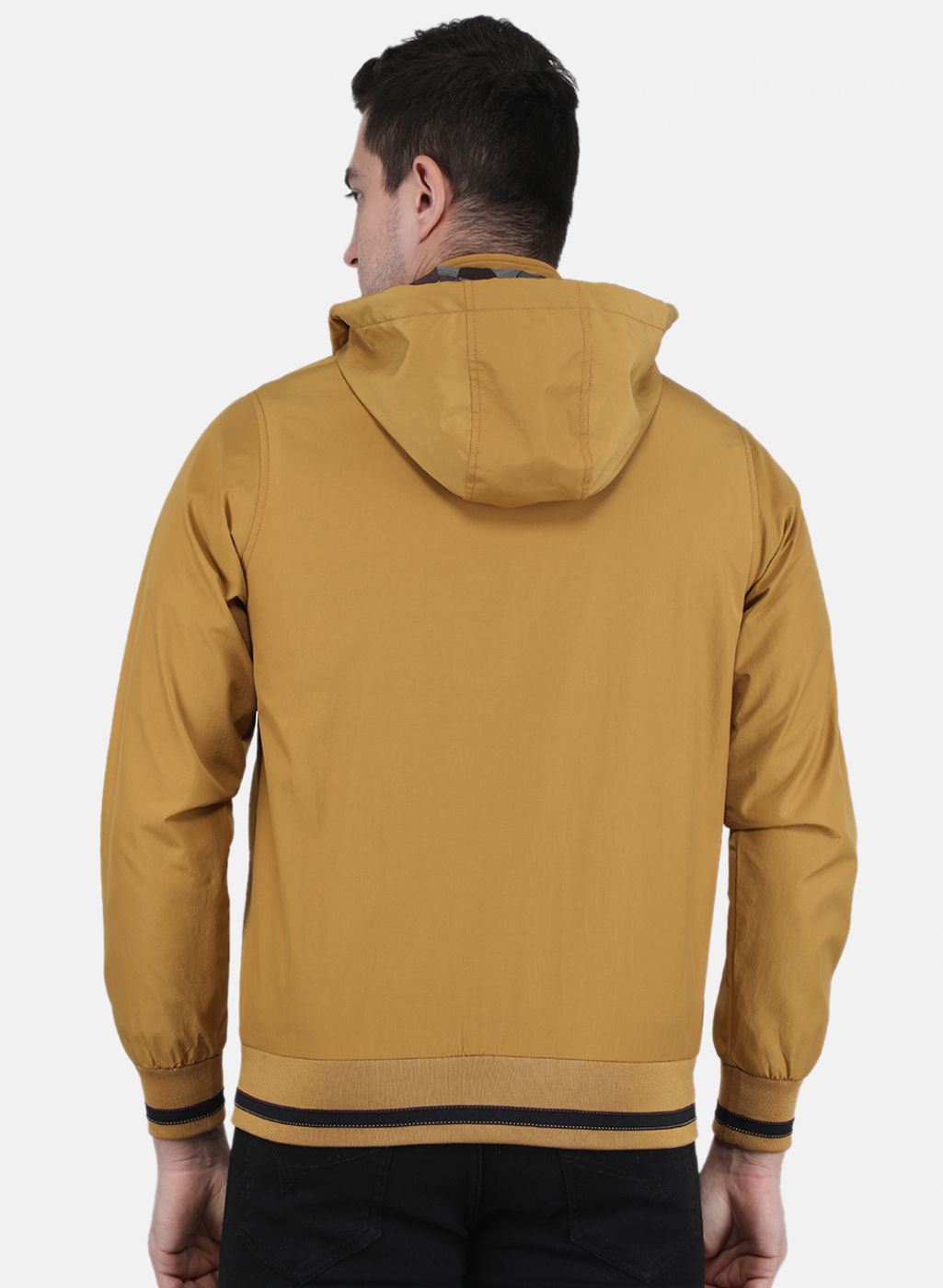 Men Mustard Solid Jacket