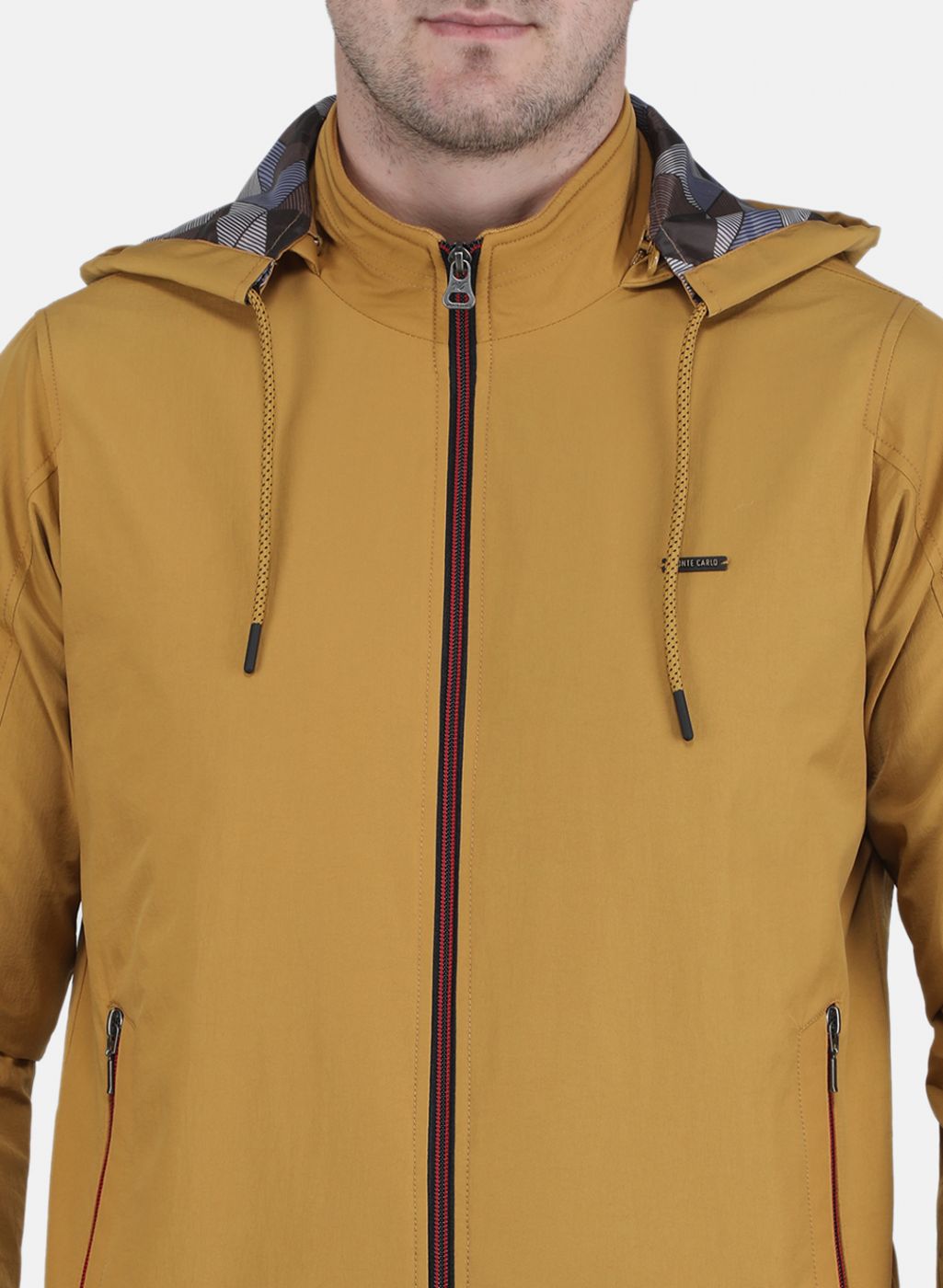 Men Mustard Solid Jacket