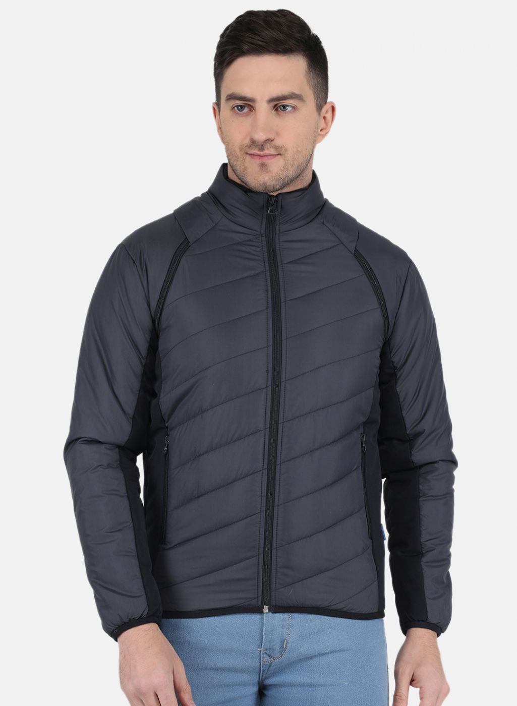 Men NAvy Blue Solid Jacket