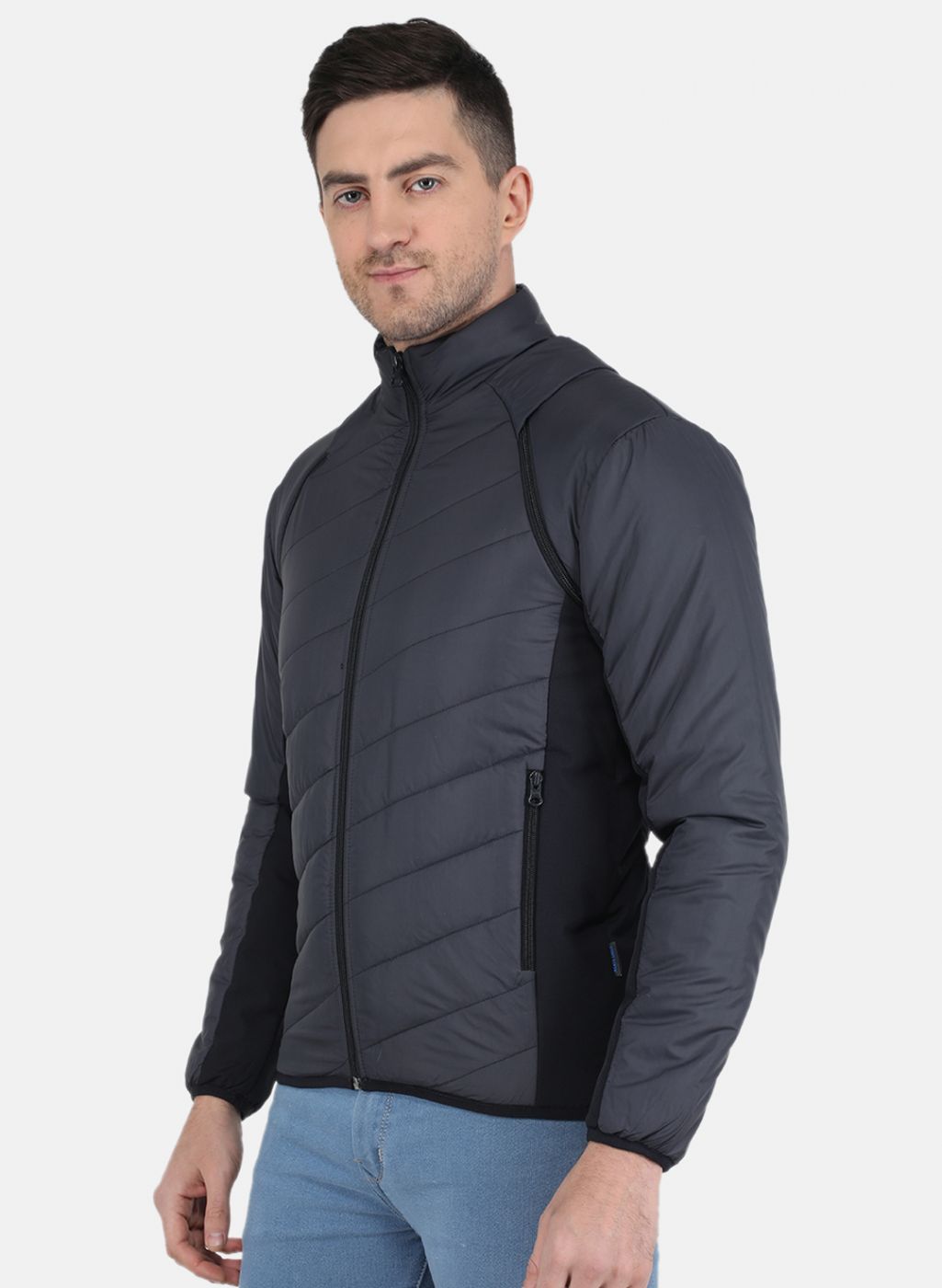 Men NAvy Blue Solid Jacket