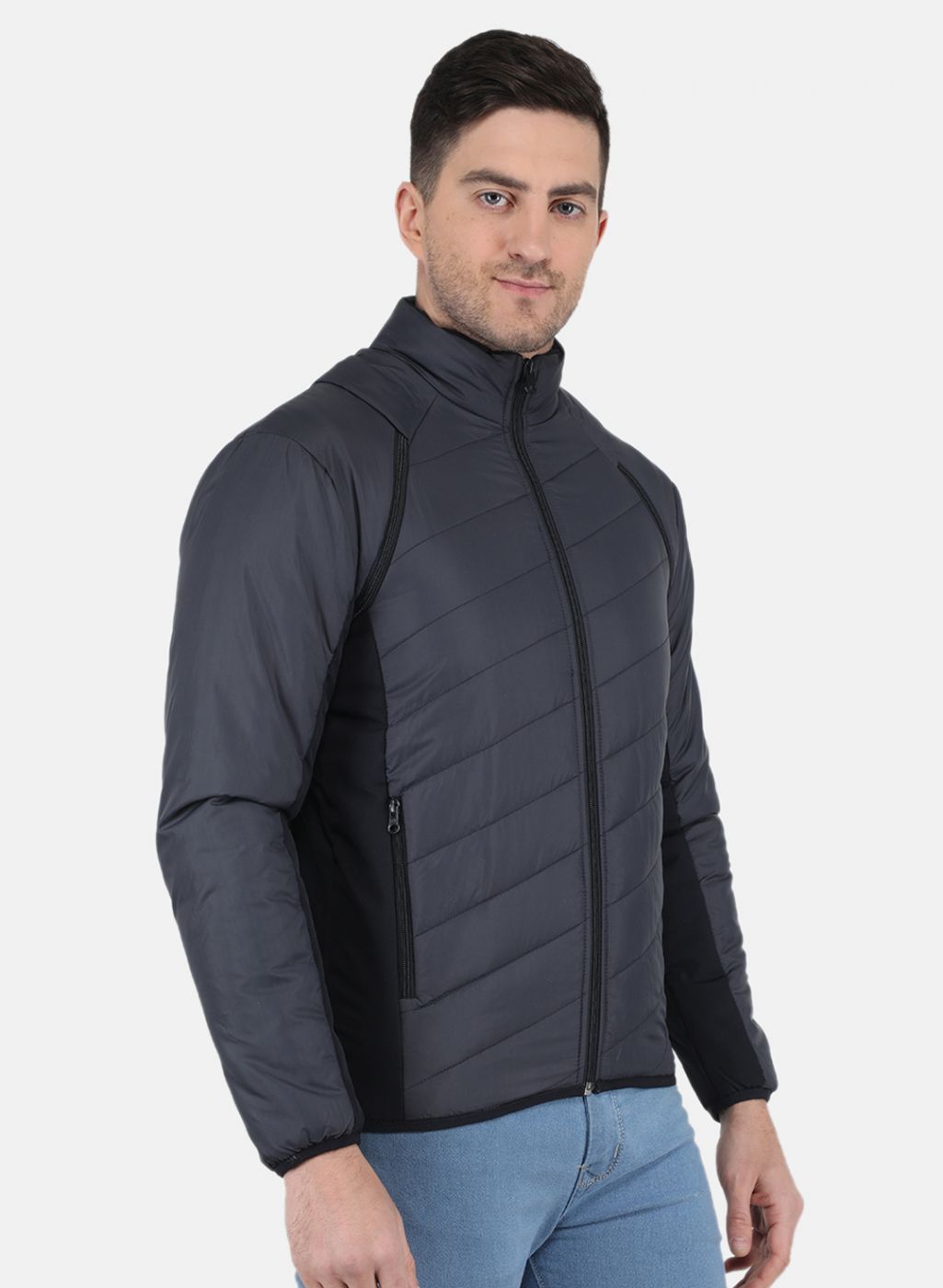 Men NAvy Blue Solid Jacket