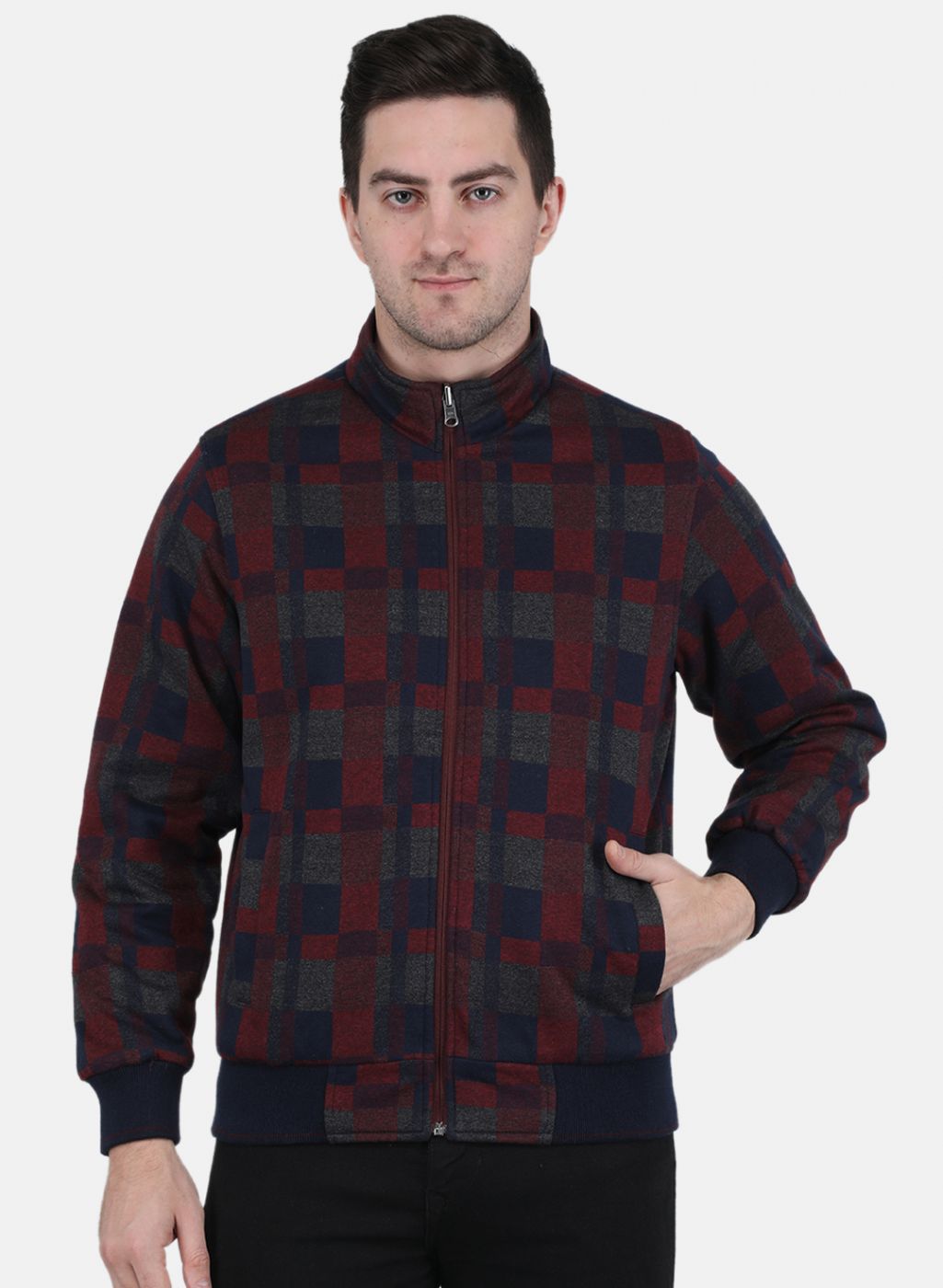 Men Red Check Jacket