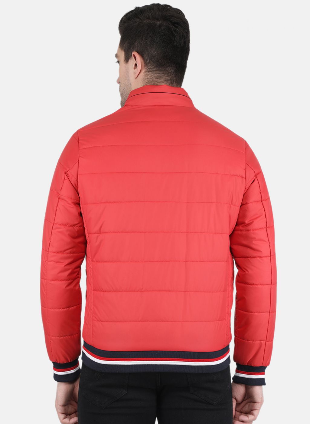 Men Orange Solid Jacket