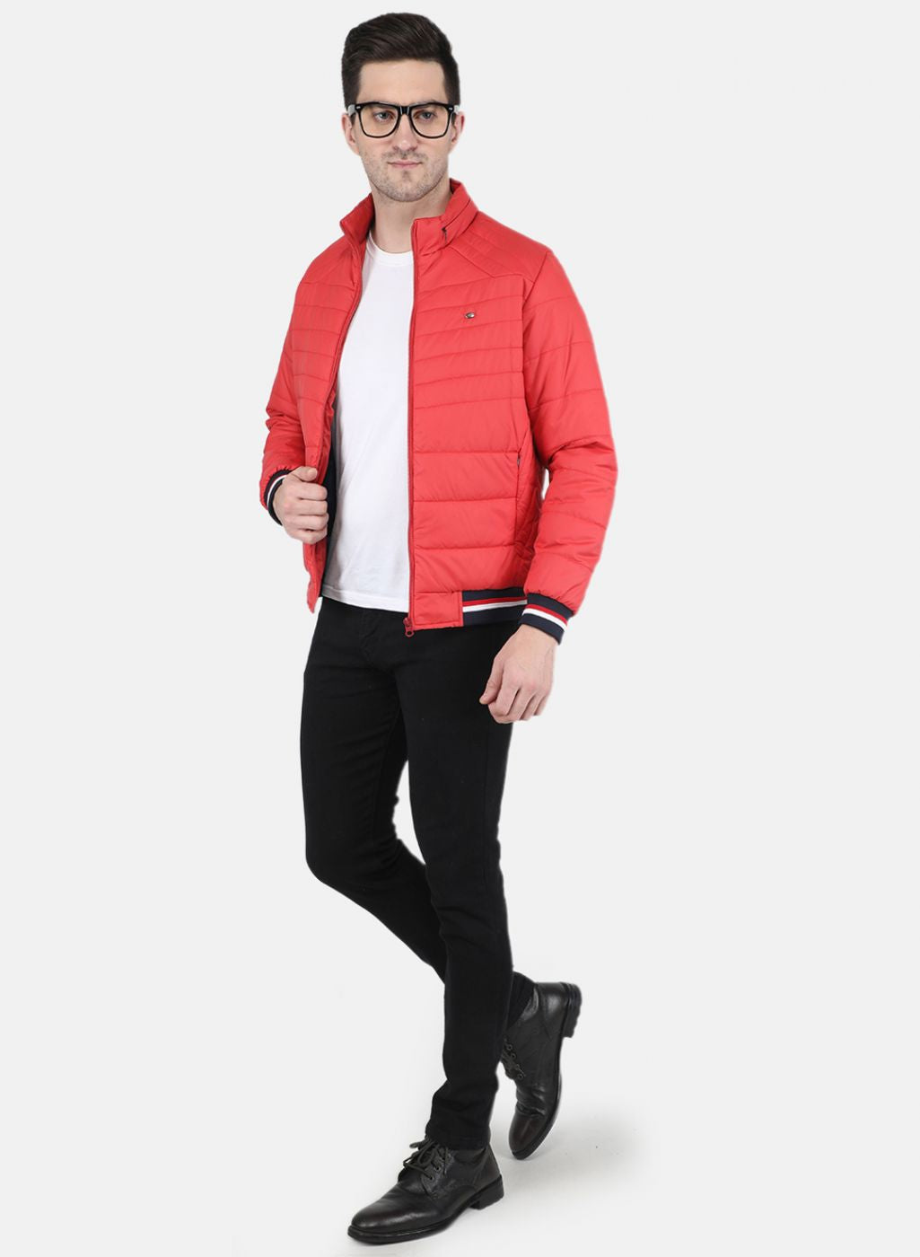 Men Orange Solid Jacket
