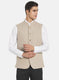 Men Beige Solid Coat
