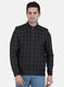 Men Black Check Coat