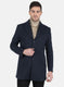 Men NAvy Blue Solid Coat