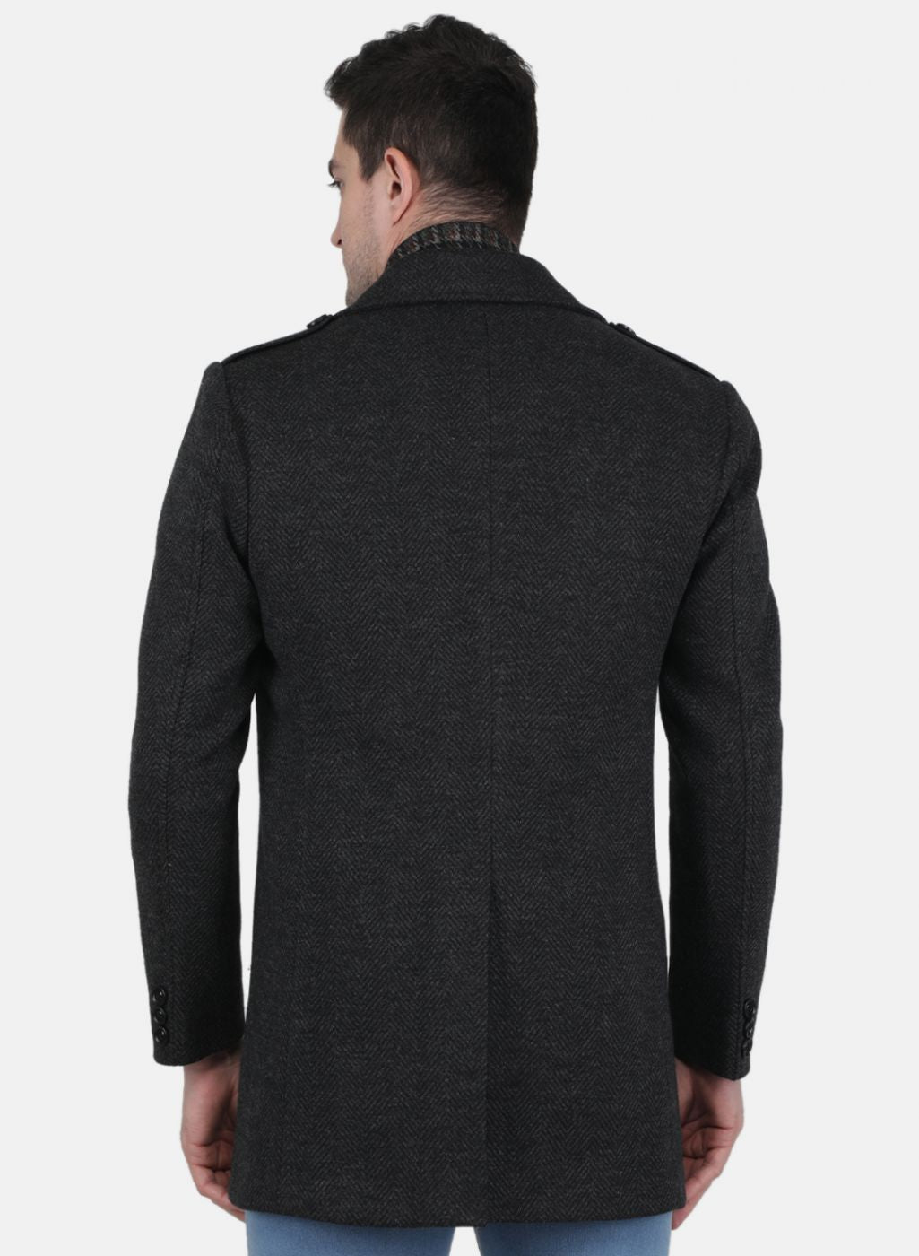 Men Grey Solid Coat