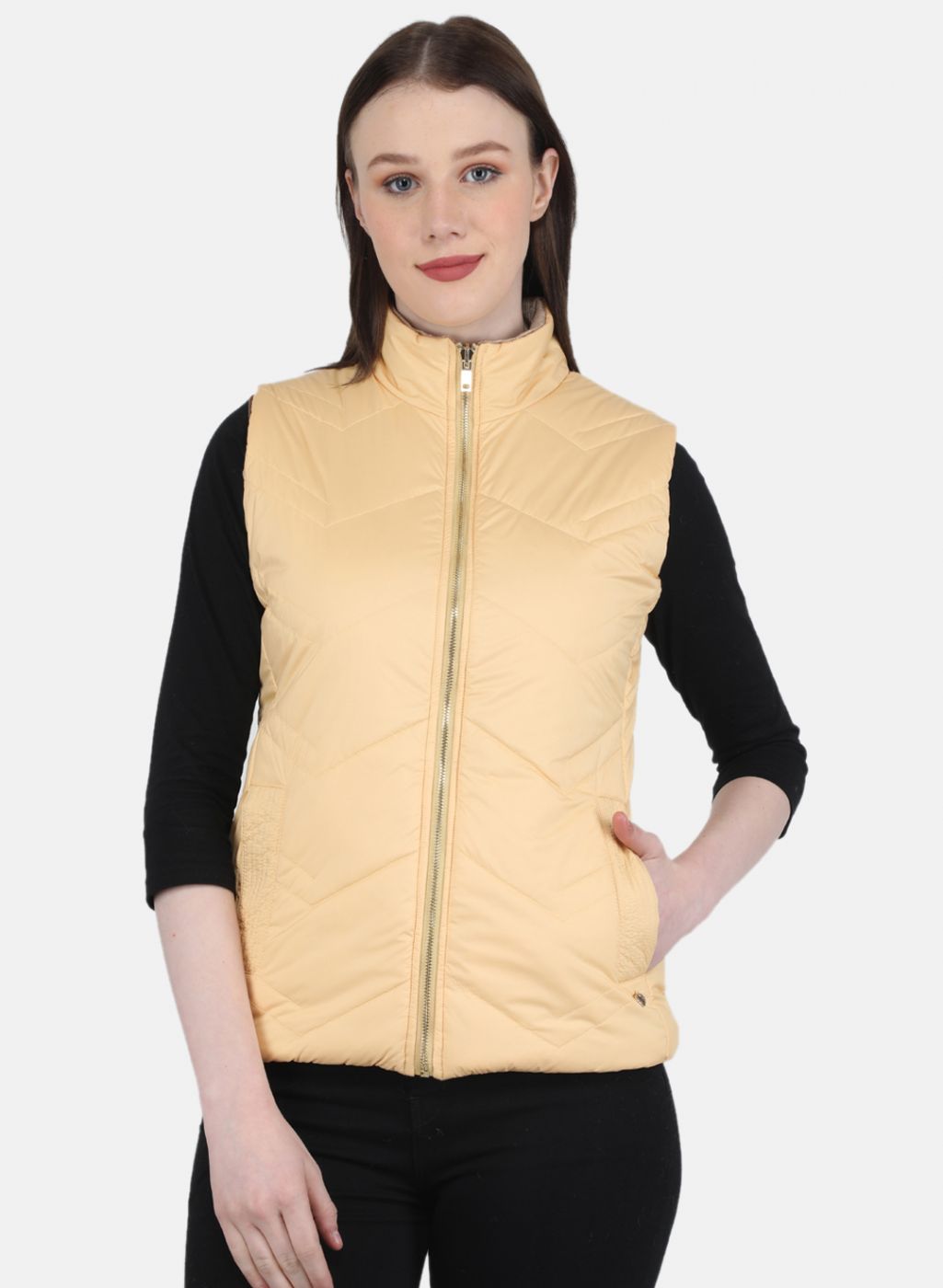 Women Mustard Stripe Jacket