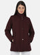 Women Maroon Solid Jacket