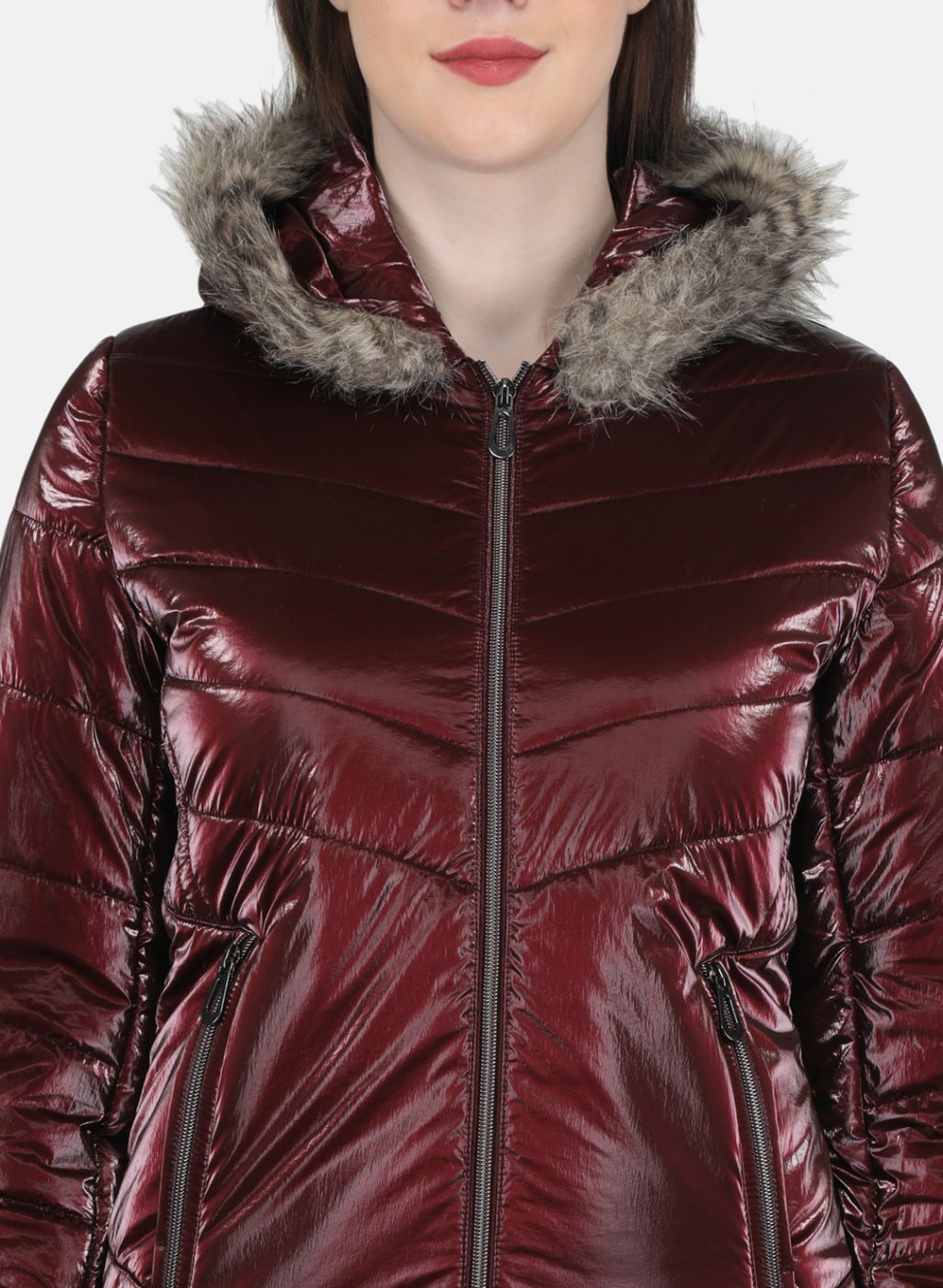 Women Maroon Solid Jacket