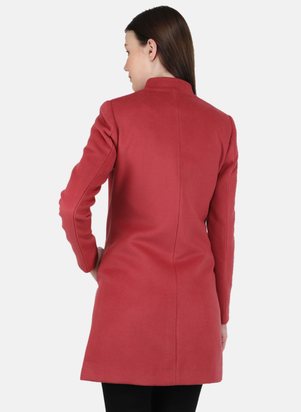 Women Pink Solid Coat
