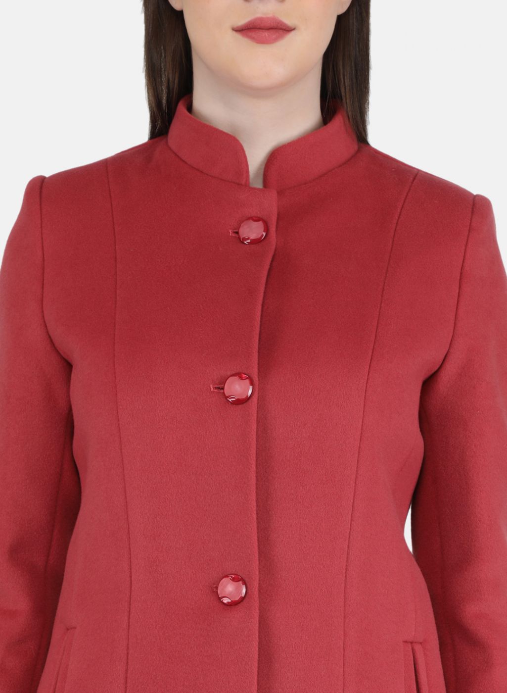 Women Pink Solid Coat