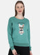 Women Green Printed Sweatshirt