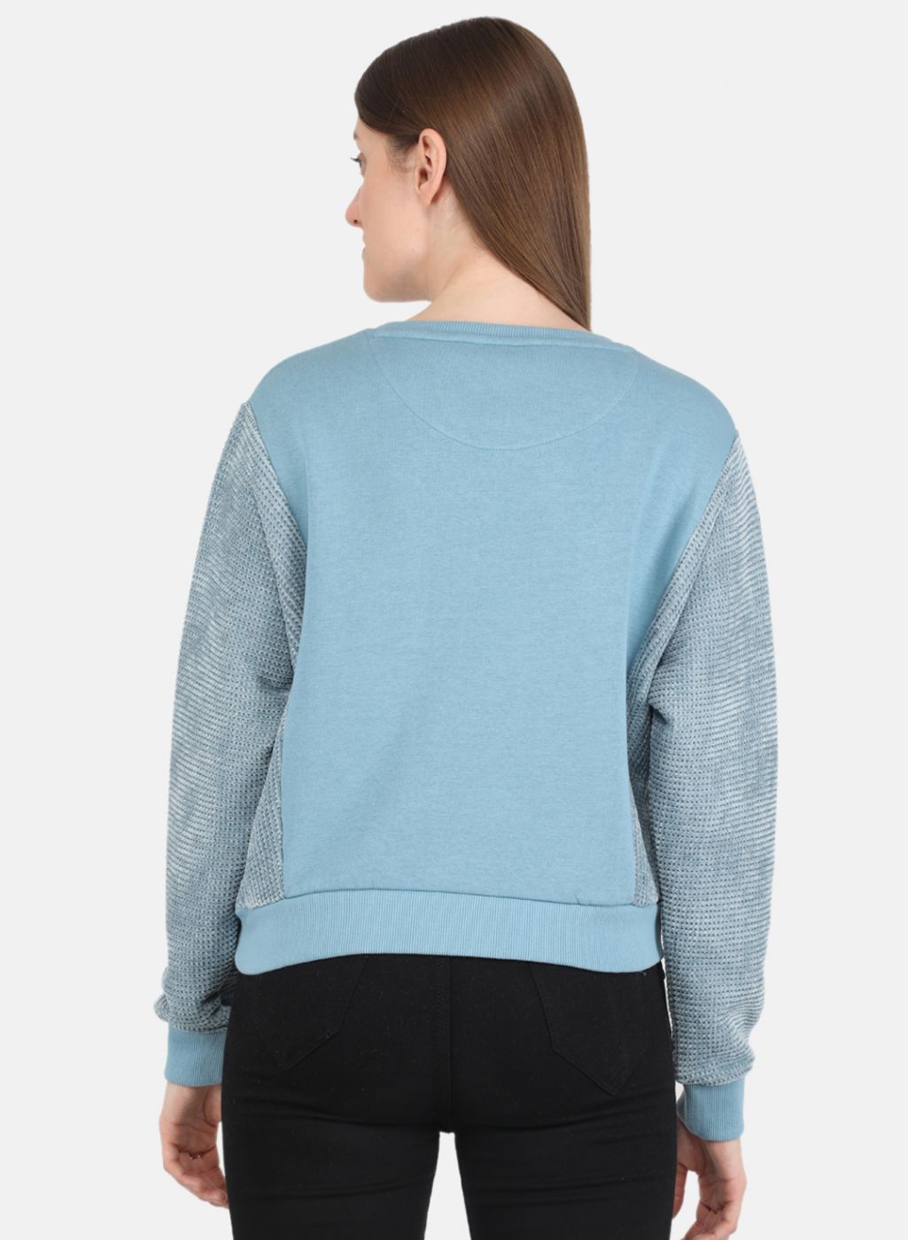 Women Blue Printed Sweatshirt