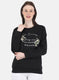 Women Black Printed Sweatshirt